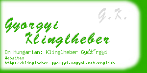 gyorgyi klinglheber business card